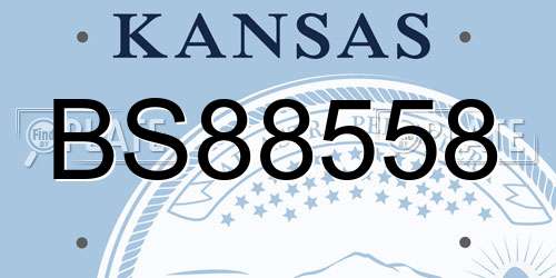 BS88558 Kansas License Plate