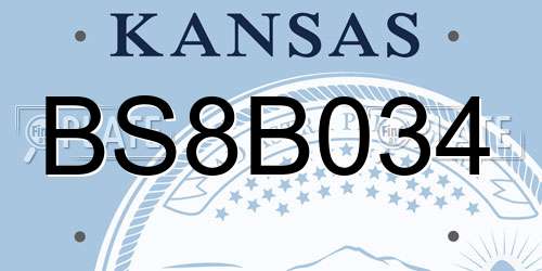 BS8B034 Kansas License Plate
