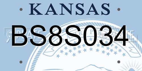 BS8S034 Kansas License Plate