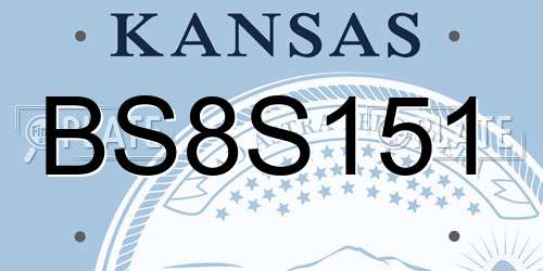 BS8S151 Kansas License Plate