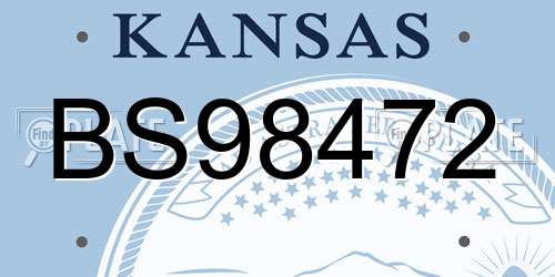BS98472 Kansas License Plate