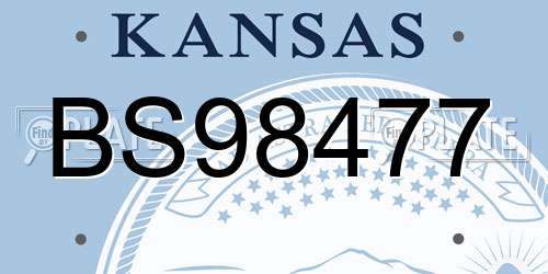 BS98477 Kansas License Plate