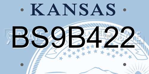 BS9B422 Kansas License Plate