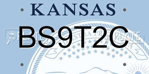 BS9T2C Kansas License Plate
