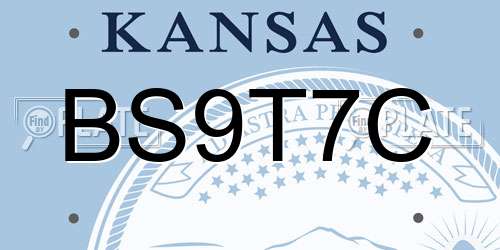 BS9T7C Kansas License Plate