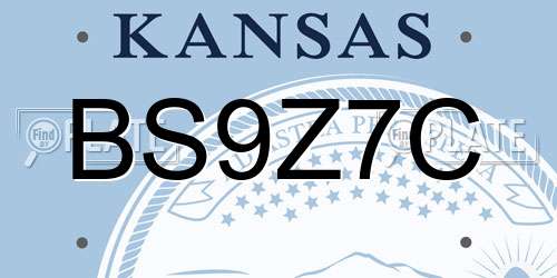 BS9Z7C Kansas License Plate