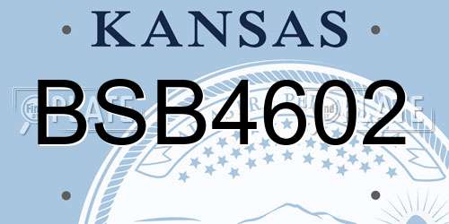 BSB4602 Kansas License Plate