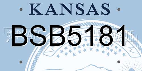 BSB5181 Kansas License Plate