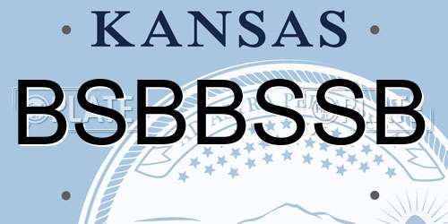 BSBBSSB Kansas License Plate