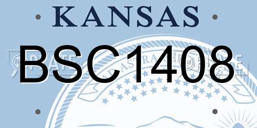 BSC1408 Kansas License Plate