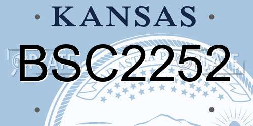 BSC2252 Kansas License Plate