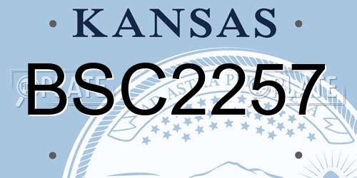 BSC2257 Kansas License Plate