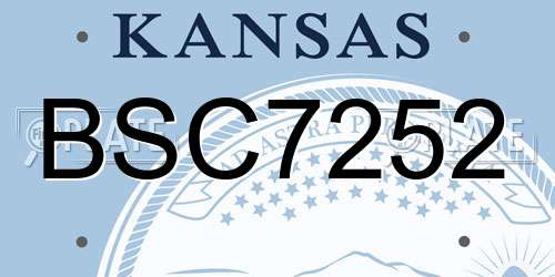 BSC7252 Kansas License Plate