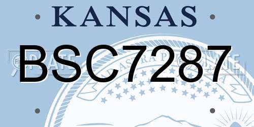 BSC7287 Kansas License Plate