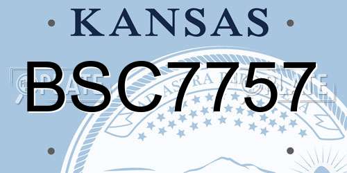 BSC7757 Kansas License Plate