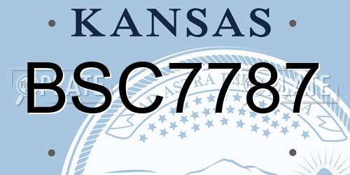 BSC7787 Kansas License Plate