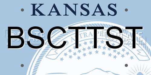 BSCTTST Kansas License Plate