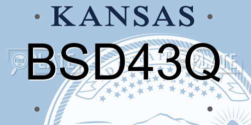 BSD43Q Kansas License Plate