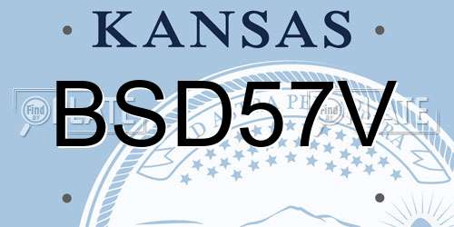 BSD57V Kansas License Plate