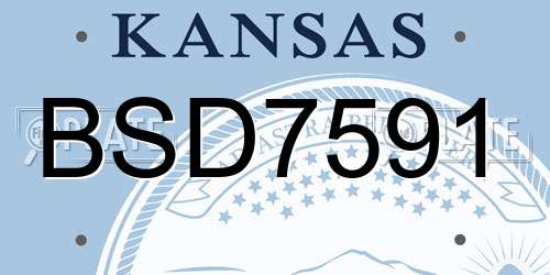 BSD7591 Kansas License Plate