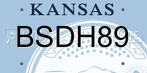BSDH89 Kansas License Plate