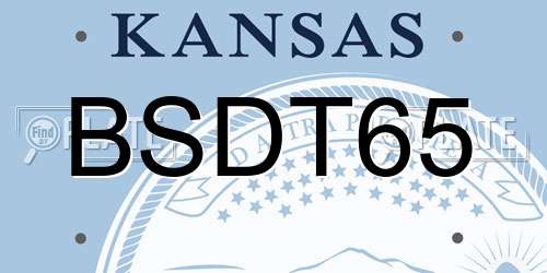 BSDT65 Kansas License Plate