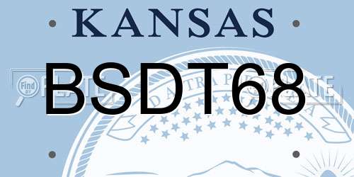 BSDT68 Kansas License Plate