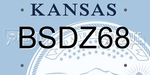 BSDZ68 Kansas License Plate