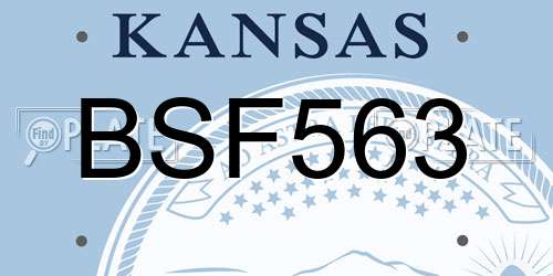 BSF563 Kansas License Plate
