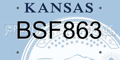 BSF863 Kansas License Plate