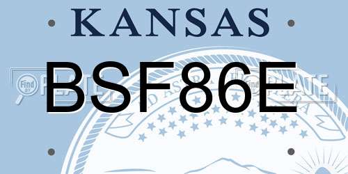 BSF86E Kansas License Plate