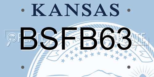 BSFB63 Kansas License Plate