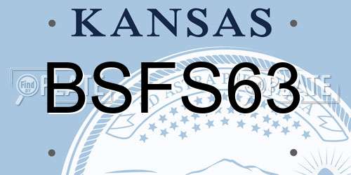 BSFS63 Kansas License Plate