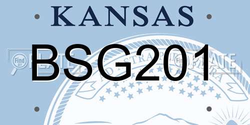 BSG201 Kansas License Plate
