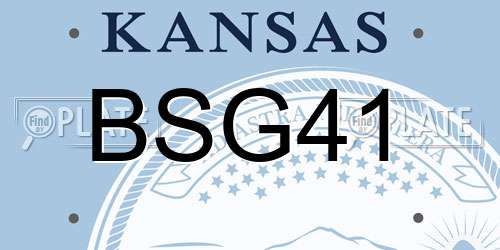 BSG41 Kansas License Plate