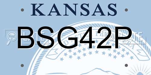 BSG42P Kansas License Plate