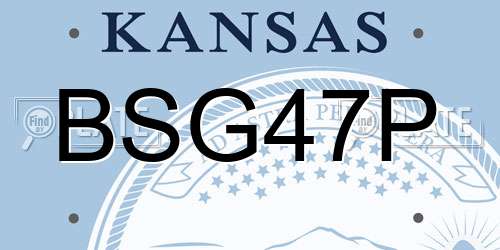 BSG47P Kansas License Plate