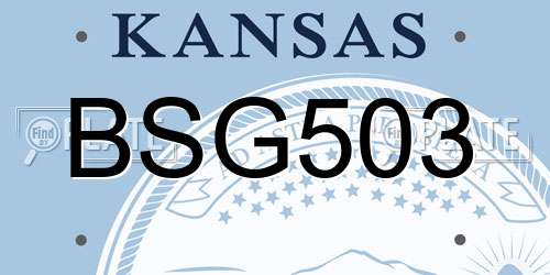 BSG503 Kansas License Plate
