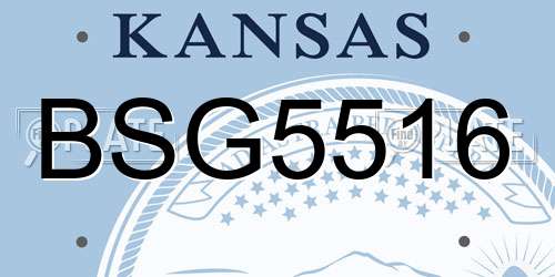 BSG5516 Kansas License Plate