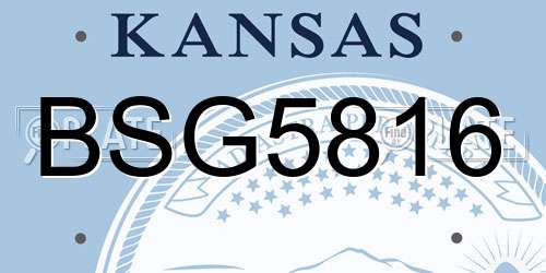 BSG5816 Kansas License Plate