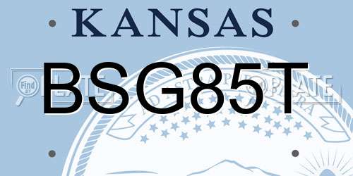 BSG85T Kansas License Plate