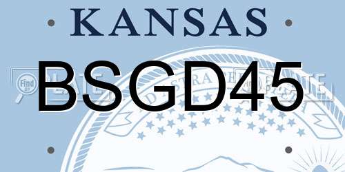 BSGD45 Kansas License Plate