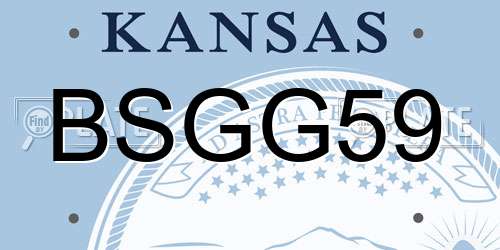 BSGG59 Kansas License Plate