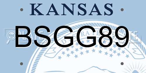 BSGG89 Kansas License Plate