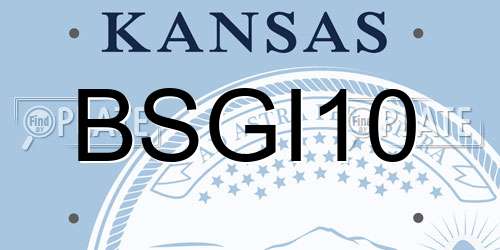 BSGI10 Kansas License Plate