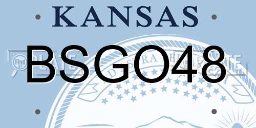 BSGO48 Kansas License Plate