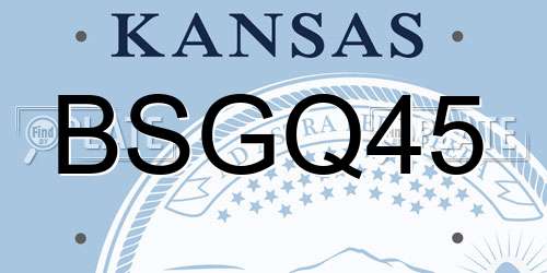 BSGQ45 Kansas License Plate