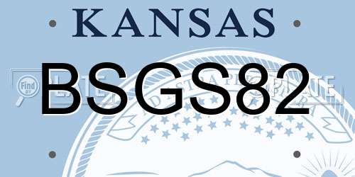 BSGS82 Kansas License Plate