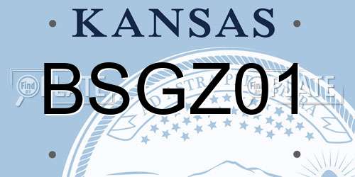 BSGZ01 Kansas License Plate