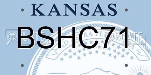 BSHC71 Kansas License Plate